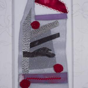 Grey Abstract with Red Re-mix by Katrina Sjoberg