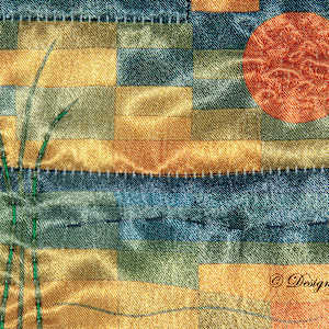 Kvarken 1S by Katrina Sjoberg  Image: Detail of hand and machine stitching 