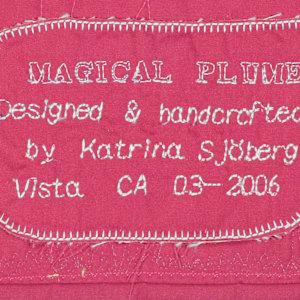Magical Plumes by Katrina Sjoberg  Image: Magical Plumes signature on back