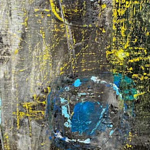 Fin by Patricia Buck  Image: Detail: Fin, 2000. 
Acrylic on closed Birch panel.
24”Hx24”W