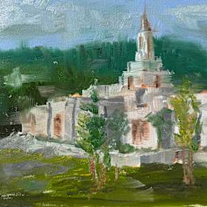 Willamette Valley Oregon Temple Sketch by Brandon Waite