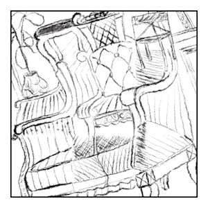 10 Chairs (Polyptych) by Diego Alba  Image: Sketch