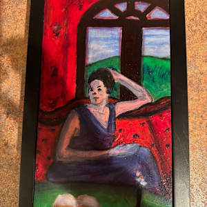 Lady in Red Room by Arthur Gebhardt 