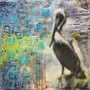 Square Pelicans by Karen Faller