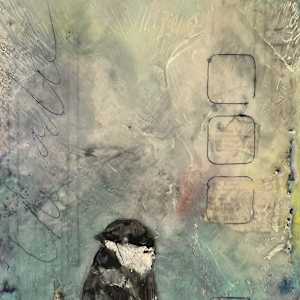 Texting a chicadee by Karen Faller