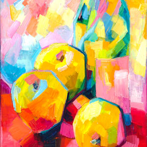 Three apples and white wine by Elena Maslova-Levin
