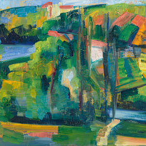 Landscape dissolving (conversation with Cezanne) by Elena Maslova-Levin