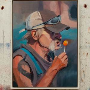 Earthsworld Portrait #4 by Alexander Grimm  Image: Front view on studio wall