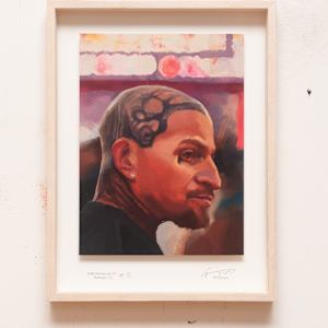 EWP Oil Portrait Print #5 by Alexander Grimm  Image: Front view with  handmade wooden frame with gallery glass