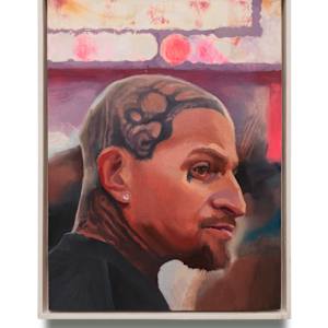 Earthsworld Portrait #5 by Alexander Grimm  Image: Front view with handmade floater frame