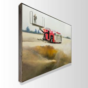 Comfortable in Unbearable Heat by Alexander Grimm  Image: Side view with aluminium floater frame