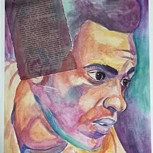 Huey Newton (print) by Juan Hernandez