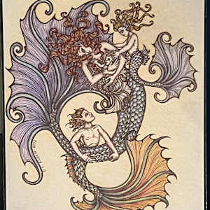 Mermaid Family (print) by Carole Alden