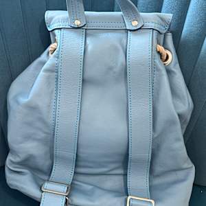 Blue Drawstring Backpack by Kenneth Reams  Image: Kenneth Reams Designs, Blue Drawstring Backpack 