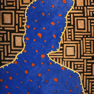 Blue Woman with Gold Stripes by Francis Pavy