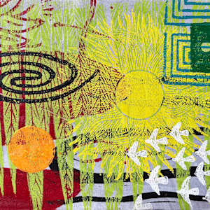 Roosting flock and willows in the Sun by Francis Pavy