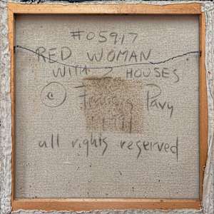 Red Woman with 2 Houses by Francis Pavy, Image 1.