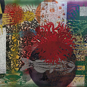 Sunset with Green Pole by Francis Pavy