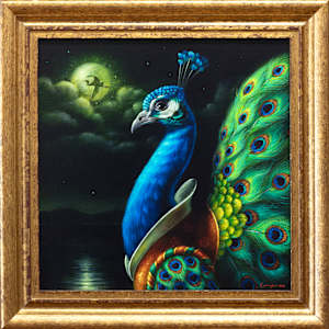 The peacock and the heron by Ronald Compánoca 