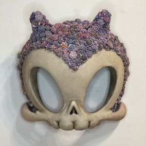 Lavender Flora Skull Mask by Kathie Olivas 