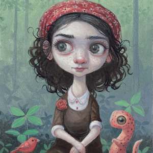 Girl With a Red Scarf by Thomas Ascott, Image 1.