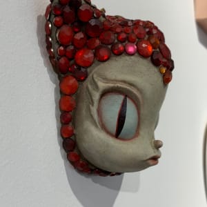 Miss Kitty Encrusted Scarlet Wall mask by Kathie Olivas & Brandt Peters 