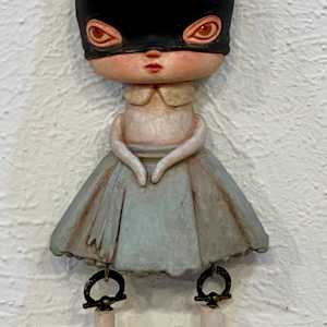 Olivia Black Masked Cat by Kathie Olivas 