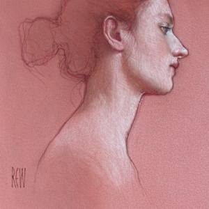 Sanguine Study in profile by Stephanie Rew 