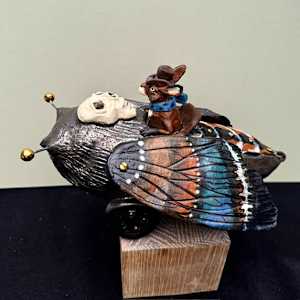 Hare in flight (take off ) by Joanne Robey 