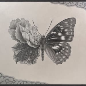 Peony and Butterfly by Amahi Mori 