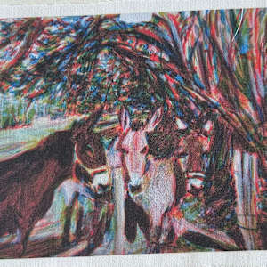Tissu - Trois ânes by Marie Désert