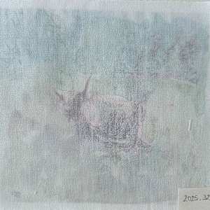 Tissu - Vache HighlandsII by Marie Désert 