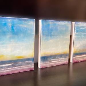 On the Beach (triptic) by Laura Phillips 
