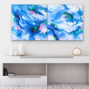 THE FLOW OF BLUE (diptych) by Maria Bacha 