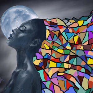 Moon Hair Goddess by Raven Burnes Kushner, Image 2.