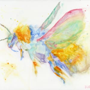 Bee in flight (9 x 12 inches) by Carrie Lacey Boerio