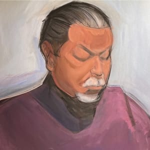 Portrait  series #2  Dwight acrylic 3x3' , 2023 by Renee brown