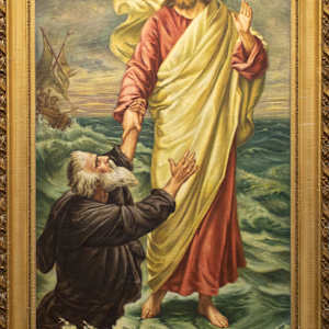 Christ Walking on the Water,  Bernhard Plockhorst Copy by Marietta Hackner, FSPA, Image 1.