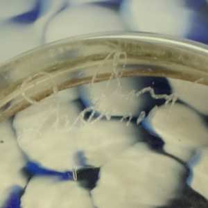 Blue round glass bowl 