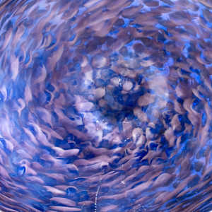Blue round glass bowl 
