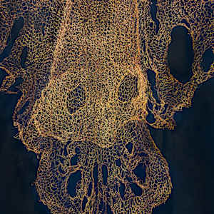 Crocheted copper wire robe by David Edlefsen 