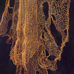 Crocheted copper wire robe by David Edlefsen 