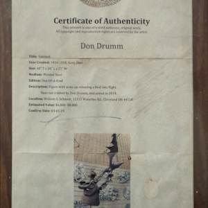 Untitled (figure and bird) by Don Drum 