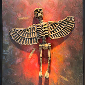 Untitled (maroon with skull) by Rick Leman