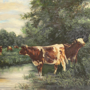 Grazing Cows by unknown Stokes