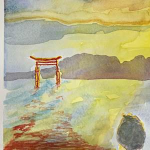 Woman Greets Amaterasu by Angelika Hedly