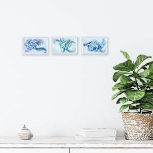Topaz Reflection VIII by Nicci Sevier-Vuyk  Image: Topaz Reflection VIII shown with two other paintings from this series, sold separately