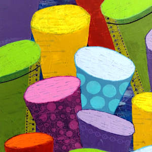 Colorful Voices...United by Lisa Ruch  Image: Left panel of diptych, measures 24 x 12 in.
