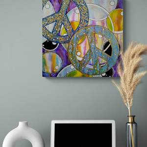 Peace by Lisa Ruch  Image: Piece hung as originally made on gallery-wrapped canvas