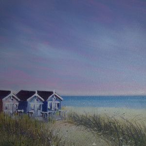 Huts at Hengistbury by Louise Luton